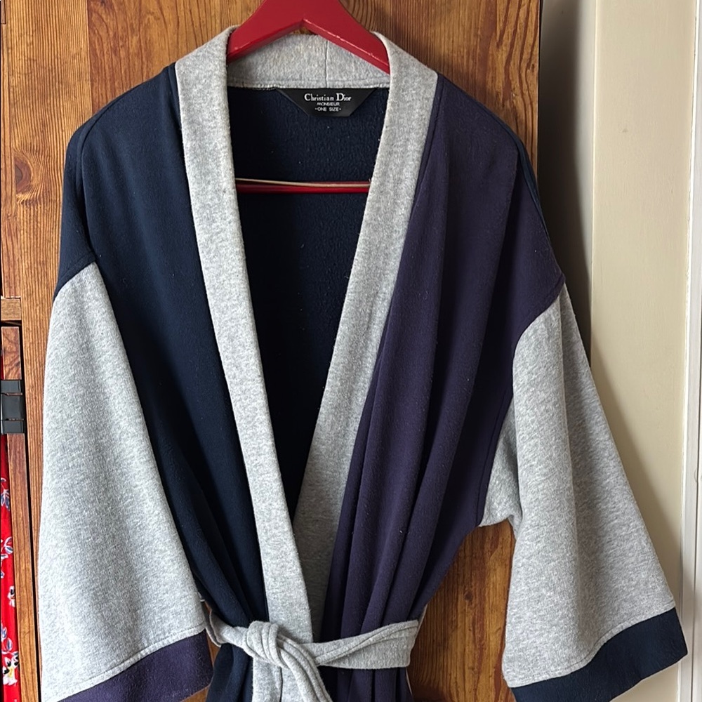Dior Navy and Gray Bathrobe